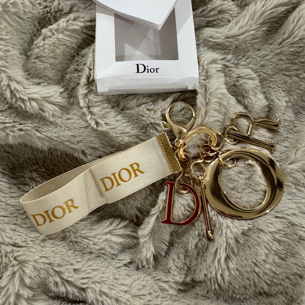 Dior Cream and Gold Bag Charm